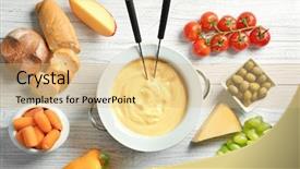  Presentation with cheese - Amazing slide set having pot and different products backdrop and a coral colored foreground