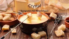  Presentation with wooden board empty table top - Amazing PPT layouts having cheese fondue party on wooden backdrop and a yellow colored foreground