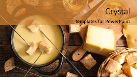 Presentation with wine cheese - Presentation theme enhanced with cheese fondue with wine background and a gold colored foreground