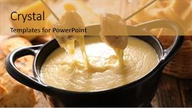  Presentation with cheese - Beautiful presentation featuring cheese fondue backdrop and a yellow colored foreground