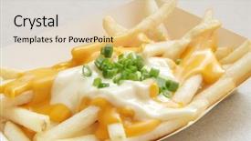  Presentation with mayonaise - Cool new presentation theme with cheese fries with spring onions and mayonaise backdrop and a lemonade colored foreground