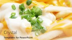  Presentation with mayonaise - Presentation theme with cheese-fries-with-spring-onions background and a lemonade colored foreground