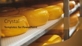  Presentation with storage - PPT theme consisting of cheese in a storage room background and a gold colored foreground