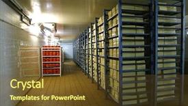  Presentation with storage cold - Beautiful slide deck featuring cheese in cold storage backdrop and a tawny brown colored foreground