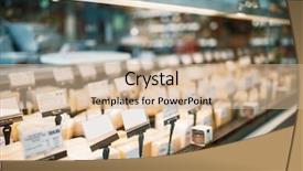  Presentation with food and drugs - Slide set enhanced with cow goat - shelf with cheese in food background and a coral colored foreground