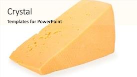  Presentation with cheddar - Presentation theme having cheese isolated on a white background and a blonde colored foreground