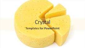  Presentation with white cheese - Presentation featuring cheese lika a circle diagram background and a yellow colored foreground