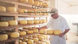  Presentation with storage - Cool new PPT layouts with cheese-maker-at-the-storage backdrop and a coral colored foreground