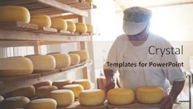  Presentation with storage - Colorful PPT theme enhanced with cheese-maker-at-the-storage backdrop and a coral colored foreground