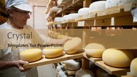  Presentation with storage - Slides having cheese-maker-at-the-storage background and a yellow colored foreground