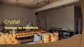  Presentation with further - Slides consisting of cheese-maker-sorting-freshly-processed background and a tawny brown colored foreground