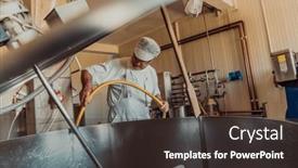  Presentation with machines - PPT layouts featuring cheese-makser-working background and a tawny brown colored foreground