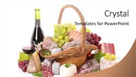  Presentation with wine cheese - Beautiful slides featuring cheese meat and wine backdrop and a white colored foreground