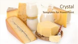  Presentation with milk dairy products - Beautiful theme featuring cheese milk - dairy products isolated on white backdrop and a  colored foreground