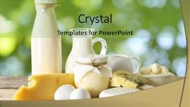  Presentation with milk dairy products - PPT layouts having cheese milk - set of fresh dairy products background and a seafoam green colored foreground