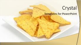  Presentation with nachos - Presentation theme having cheese nachos chips background and a blonde colored foreground