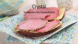  Presentation with rustic floral pic frames - PPT layouts with cheese on a paper plate background and a  colored foreground