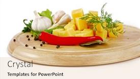  Presentation with olive - Cool new PPT layouts with cheese on a wooden plate and a pitcher of olive oil and herbs shallow dof backdrop and a lemonade colored foreground