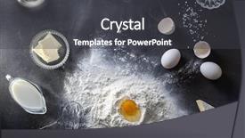  Presentation with dough - Amazing slide set having bread water - dough on black table backdrop and a dark gray colored foreground