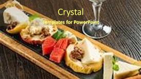  Presentation with wine cheese - Slides featuring cheese-plate-and-white-wine background and a tawny brown colored foreground