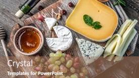  Presentation with wine cheese - Presentation theme featuring cheese plate served with wine nuts and honey background and a violet colored foreground