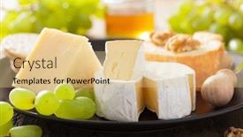  Presentation with camembert - Amazing slide deck having cheese plate with camembert cheddar grapes and honey backdrop and a lemonade colored foreground