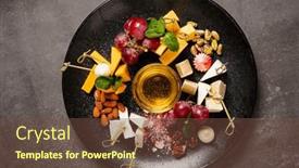  Presentation with honey - Slide set featuring cheese-plate-with-honey background and a tawny brown colored foreground