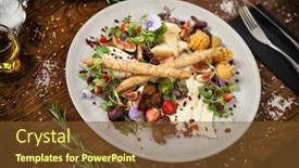  Presentation with camembert - Audience pleasing theme consisting of cheese-platter-for-two-goat backdrop and a tawny brown colored foreground