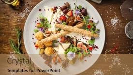  Presentation with camembert - PPT theme having cheese-platter-for-two-goat background and a coral colored foreground