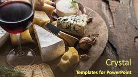  Presentation with cheese - PPT theme with cheese platter with organic cheeses fruits nuts and wine on wooden background tasty cheese starter background and a tawny brown colored foreground