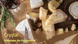  Presentation with organic - Theme enhanced with cheese-platter-with-organic-cheeses background and a tawny brown colored foreground