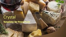  Presentation with wine cheese - Presentation theme consisting of cheese-platter-with-organic-cheeses background and a tawny brown colored foreground