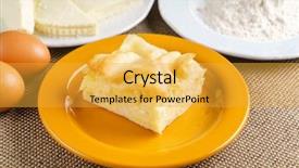  Presentation with egg pie - Presentation theme having cheese puff pie from unleavened background and a  colored foreground