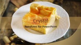  Presentation with cheese pie - PPT theme with cheese-puff-pie-from-unleavened background and a yellow colored foreground