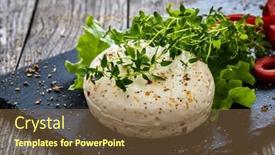  Presentation with thyme - PPT theme consisting of cheese-robiola-d-alba background and a coral colored foreground