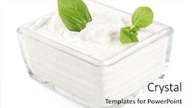  Presentation with white cheese - Beautiful slides featuring cheese salad traditional greek dip backdrop and a sky blue colored foreground