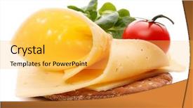  Presentation with cream cheese and fruit sandwich - Cool new PPT layouts with cheese sandwich isolated on white backdrop and a  colored foreground
