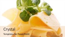  Presentation with white cheese - Beautiful slide deck featuring cheese sandwich isolated on white backdrop and a yellow colored foreground