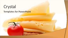  Presentation with white cheese - Colorful presentation theme enhanced with cheese sandwich isolated on white backdrop and a  colored foreground