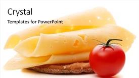  Presentation with white cheese - Slides with cheese sandwich isolated on white background and a  colored foreground