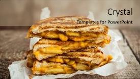  Presentation with cream cheese and fruit sandwich - Theme enhanced with grilled cheese sandwich with caramelized background and a coral colored foreground