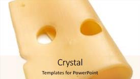  Presentation with blank whiteboard isolated on white - Audience pleasing theme consisting of cheese slice isolated on white backdrop and a  colored foreground