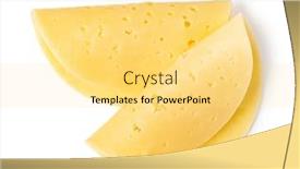  Presentation with white cheese - Presentation theme with cheese-slice-isolated background and a yellow colored foreground