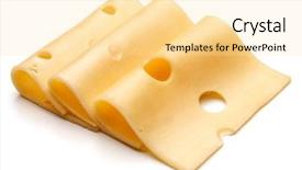  Presentation with cheddar - Beautiful PPT theme featuring cheese slices isolated on white backdrop and a blonde colored foreground