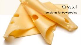  Presentation with shredded cheese - Audience pleasing presentation theme consisting of cheese slices isolated on white backdrop and a  colored foreground