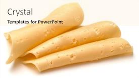  Presentation with white cheese - Colorful PPT theme enhanced with cheese slices isolated on white background cutout backdrop and a blonde colored foreground