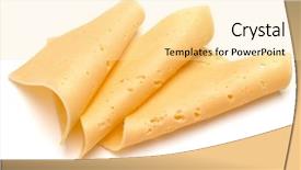  Presentation with blank whiteboard isolated on white - Cool new slide deck with cheese slices isolated on white backdrop and a blonde colored foreground