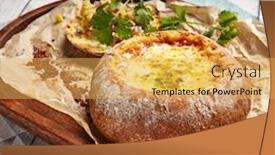  Presentation with parchment - Amazing presentation having cheese-soup-served-in-round backdrop and a yellow colored foreground