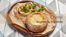  Presentation with cheese - Audience pleasing slide set consisting of cheese-soup-served-in-round backdrop and a yellow colored foreground