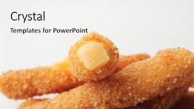  Presentation with gem stones smudge sticks - Slide deck featuring cheese sticks on white background background and a white colored foreground